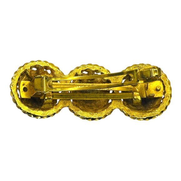 Vintage French Lion Head Hair Clip Barrette Gold Tone - Picture 8 of 10